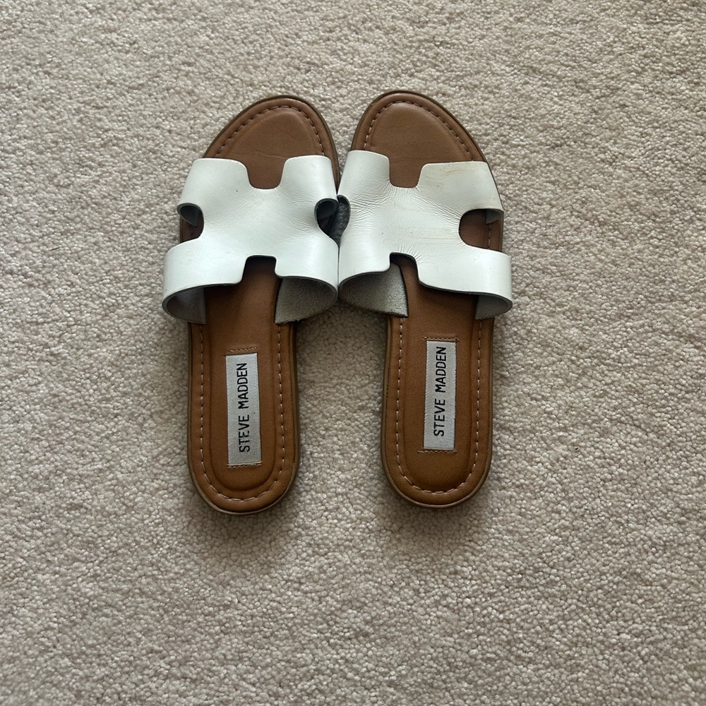 Steve Madden White Dariella Sandals